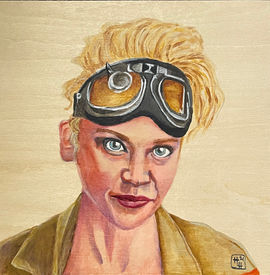 Virgo. Avid skier. Gluten-full. And 100% jazzed to meet you. 8x8 Acrylic on wood panel HLH