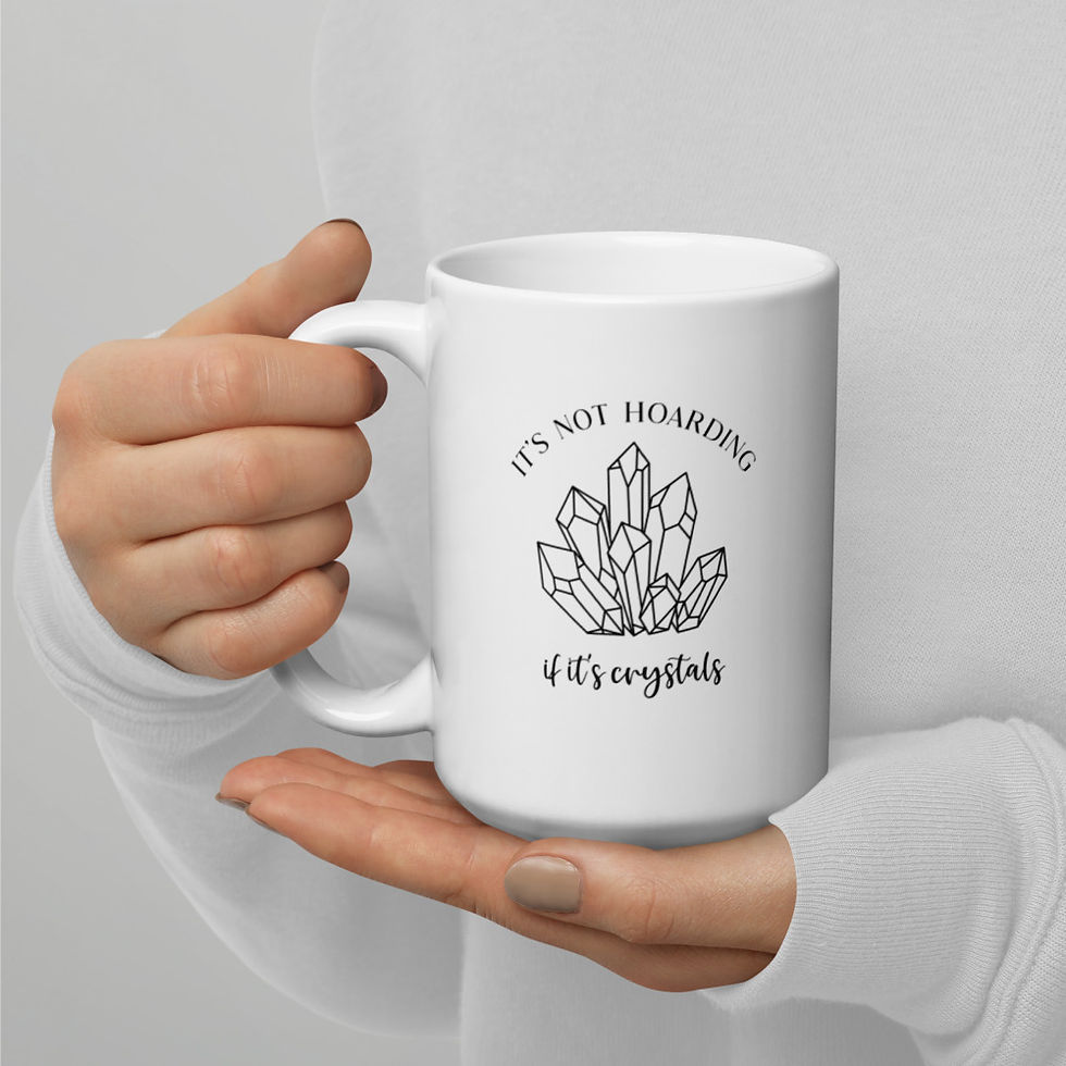 Thumbnail: White glossy mug - Hoarding Crystals