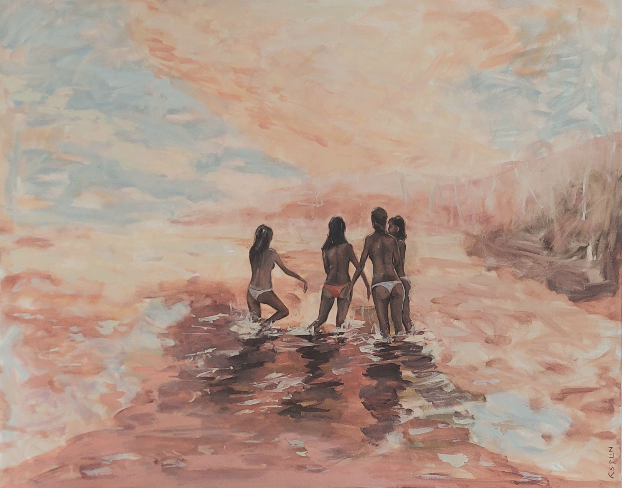 Last Swim of the Day (framed)