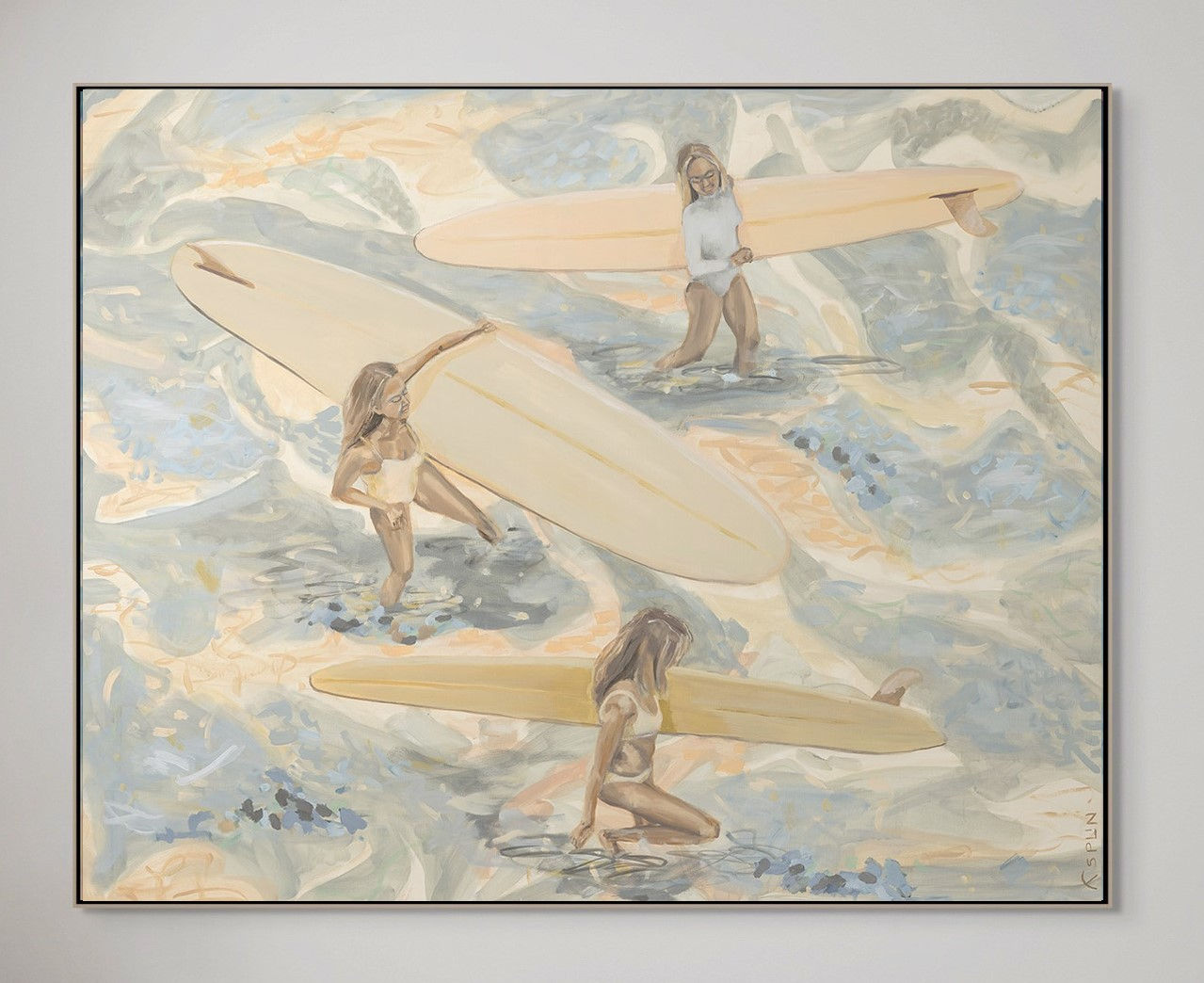 Surfers Wading Water (framed)