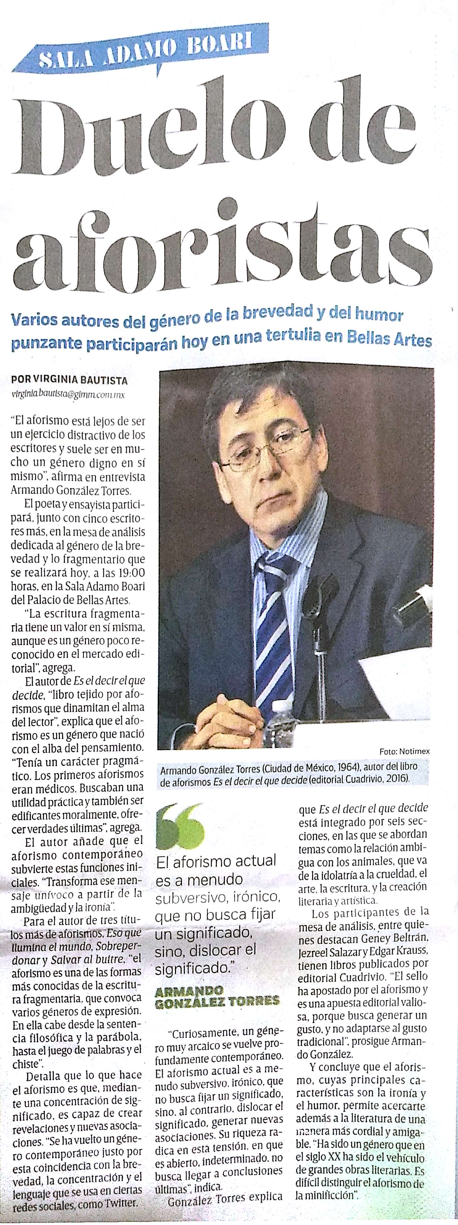 Duelo de aforistas