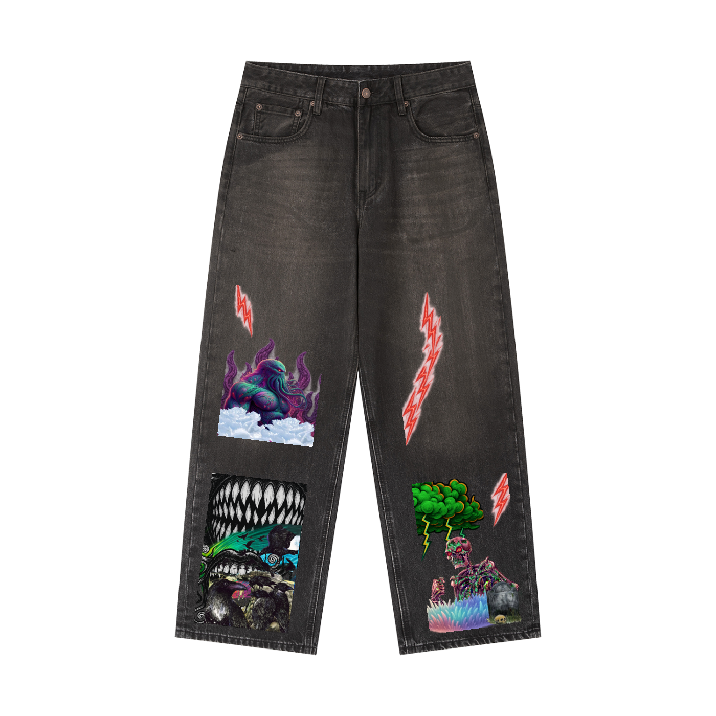 Vintage Wash Heavyweight Denim Jeans