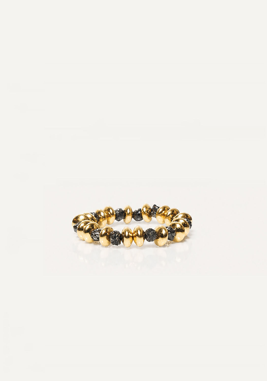 Bague Perlée D'Or | Diamant noir