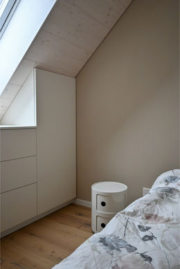 Interior design bedroom with bedside table by Kartell
