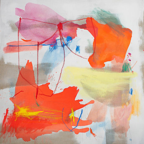 rotes abstraktes Bild von Angela Schulten