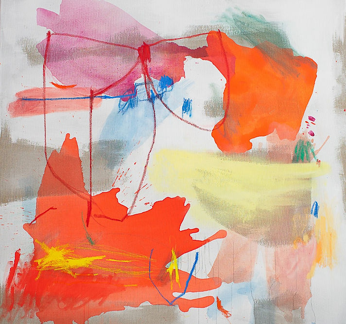 abstrakte kunst von Angela Schulten in rot und gelb