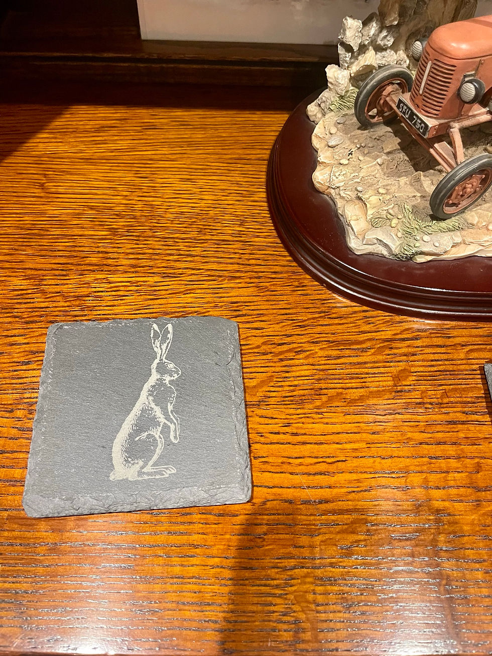 Thumbnail: Engraved Hare Slate Coasters
