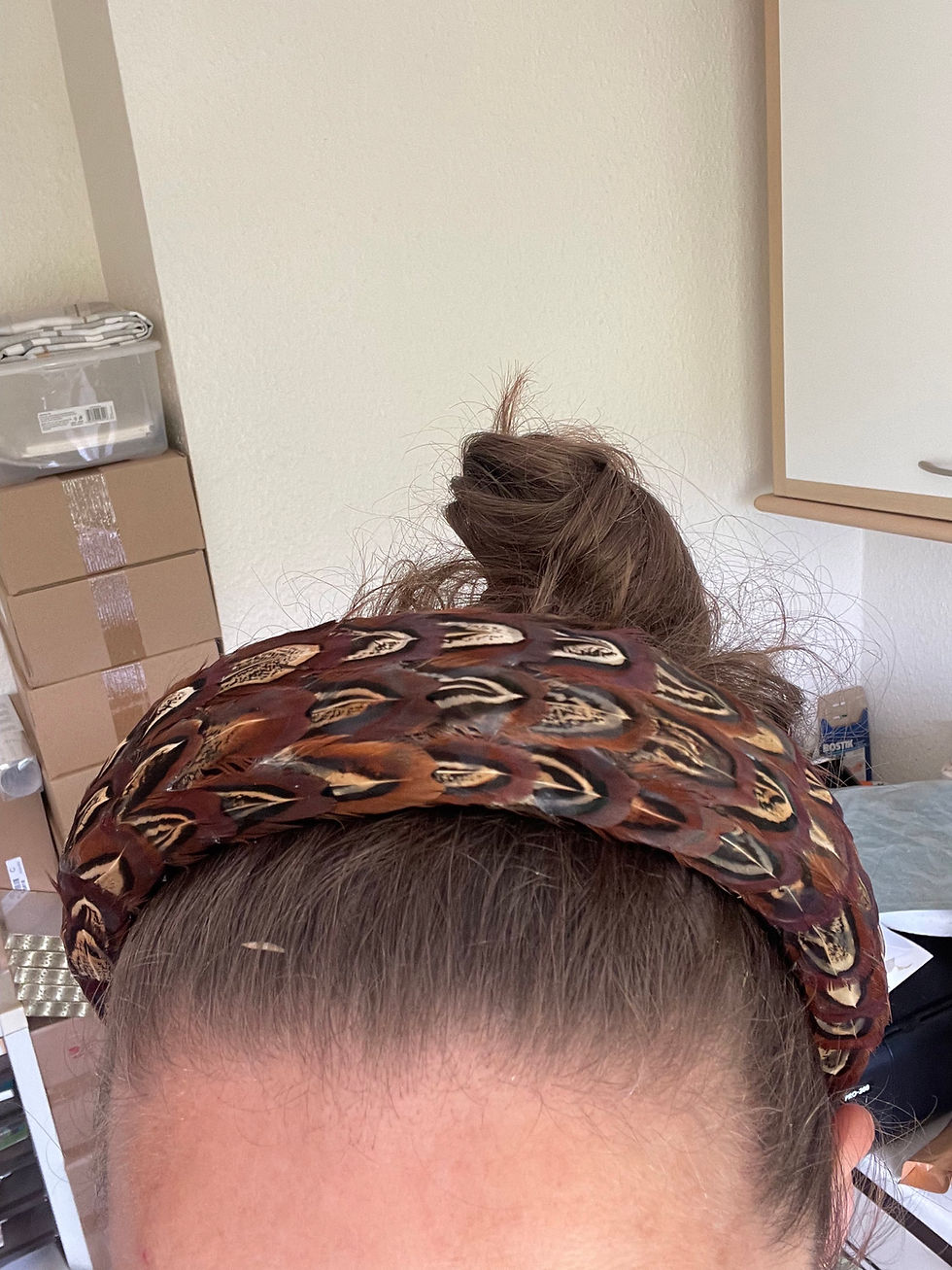 Thumbnail: Luxury Wide Padded Pheasant Feather headband