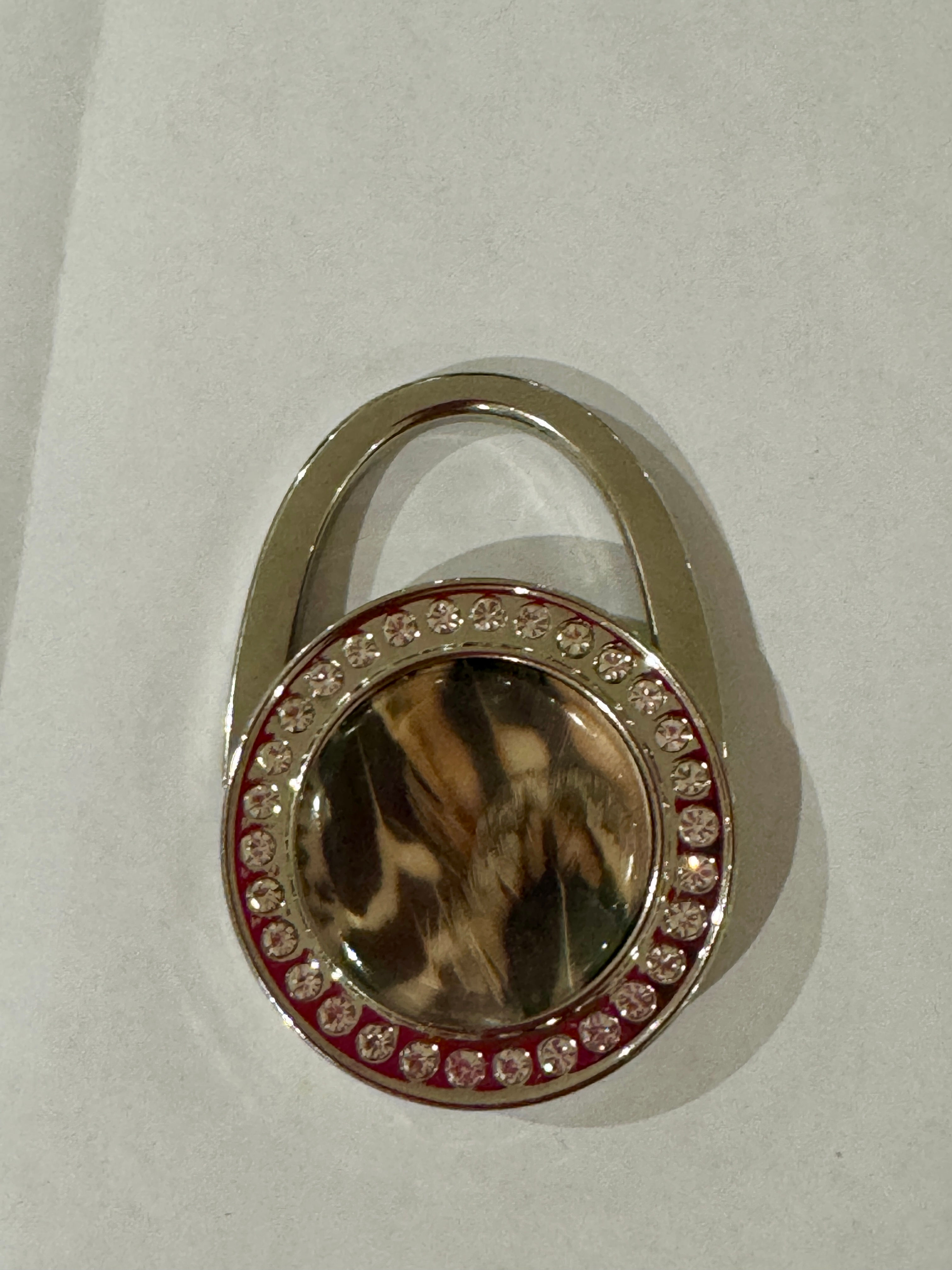 Chic Pheasant Feather Bag Handbag Foldable Hook with Intricate Inlay Design 