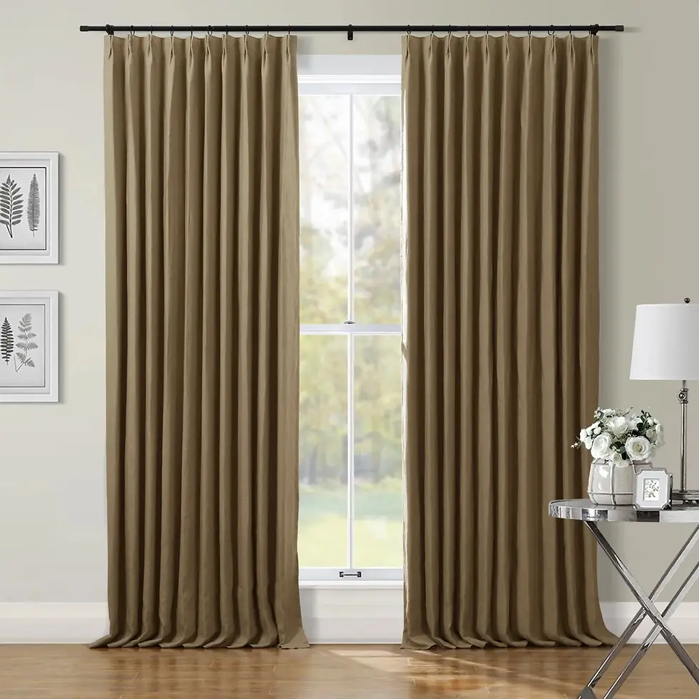 Miniature : Patti Premium 100% Belgian Flax Linen Curtain Pleated |TWOPAGES Curtains