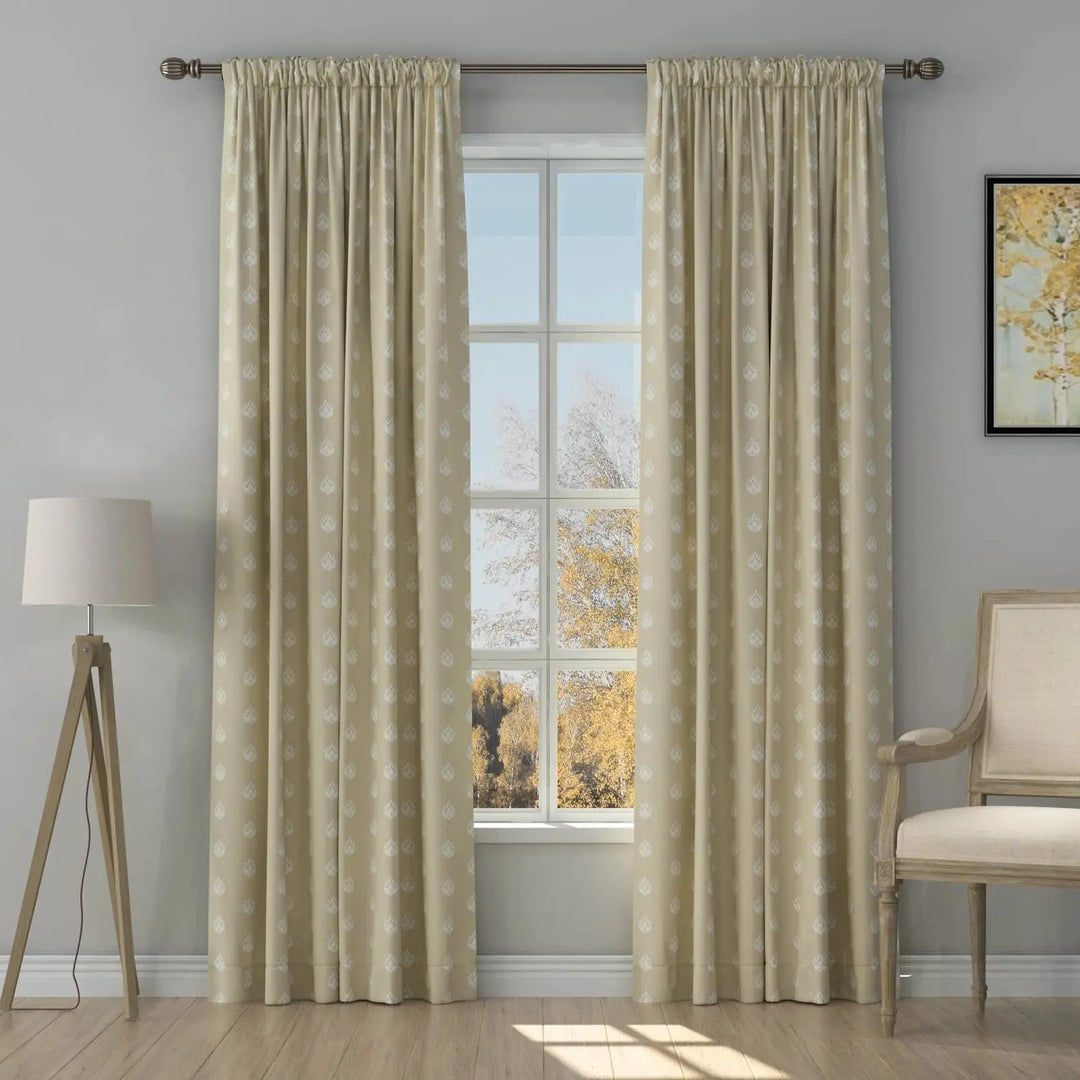 Stefana Silber Print Linen Curtain Drapery Soft Top | TWOPAGES