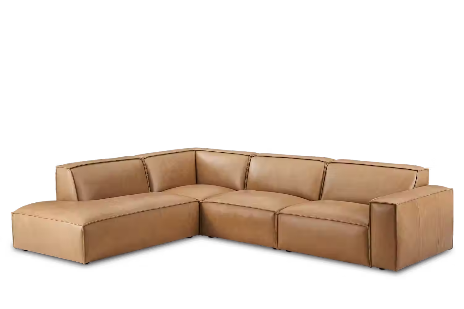 Jonathan Leather Extended Side Chaise Sectional |CASTLERY