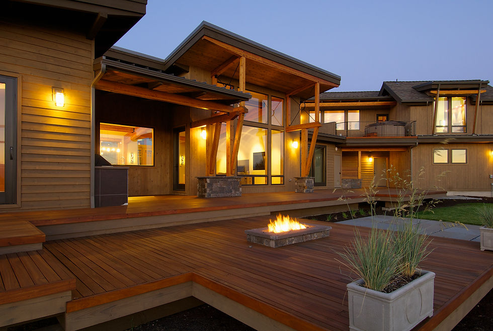 Brasada Ranch Contemporary Back with Fire Pit