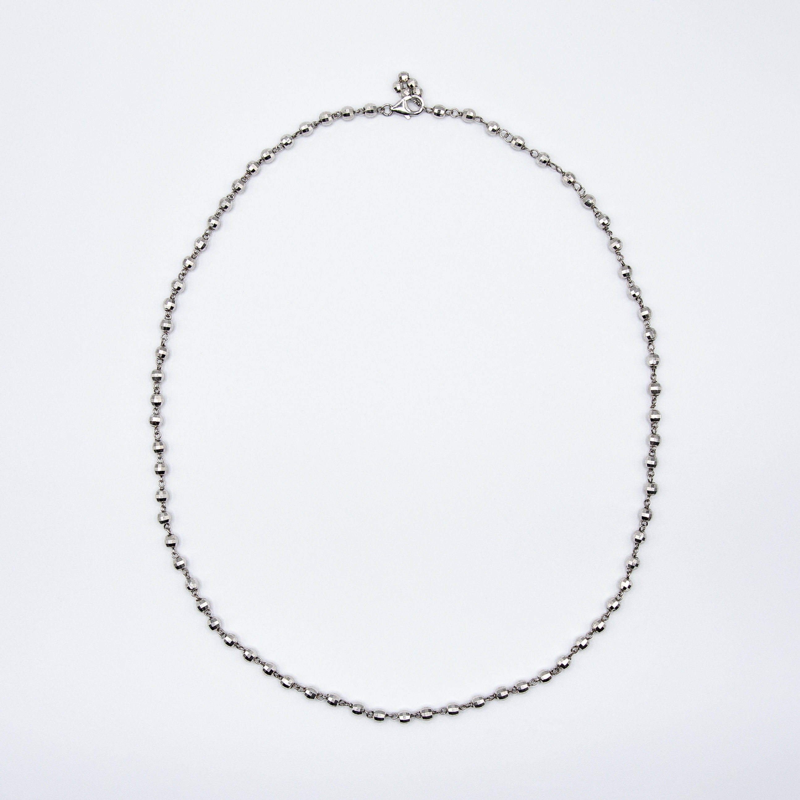 Handmade 925 Silver Short Chain Necklace with 925 Silver Spheres