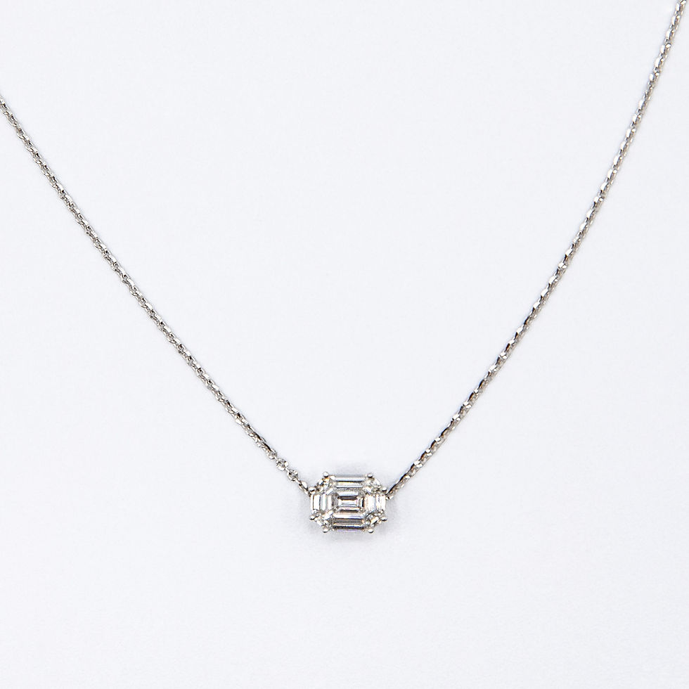 0.64 ct VS G Illusion Setting Diamond Necklace in 18K White Gold