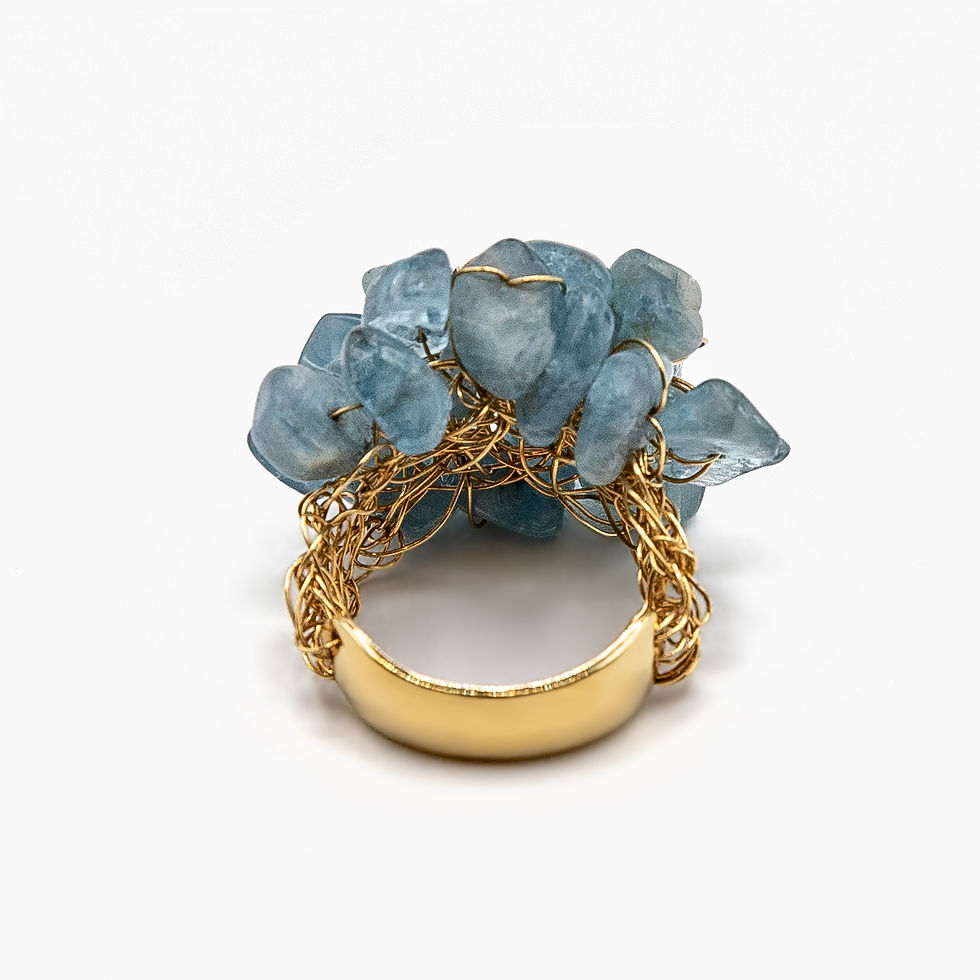 Miniatura: 18K Yellow Gold Ring with Aquamarine