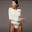 Thumbnail: Silvia,Crew Neck Long Sleeve Solid Sexy Bodysuit 