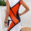 Thumbnail: Cross border European elegant geometric printed off Sholder  dress