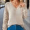 Thumbnail: Marianne Solid V Neck Knit Sweater 