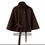 Thumbnail: Elegant Wool Blend Cropped Coat With Belt