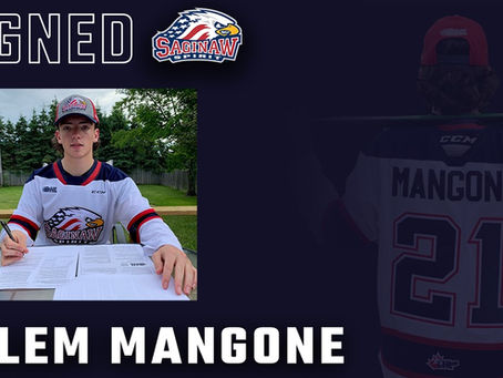 Calem Mangone signs OHL deal with the Saginaw Spirit!