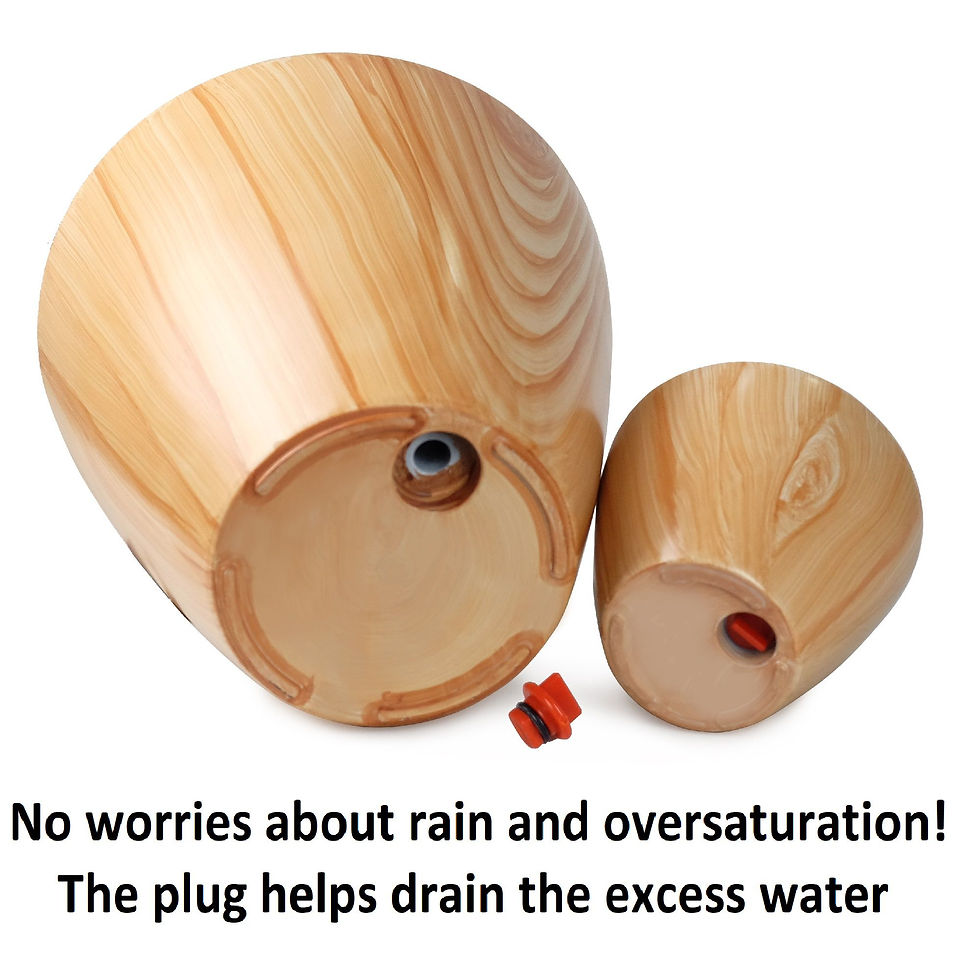 Thumbnail: 2-Pack 10 in. Light Wood Plastic Self-watering Planter Pot