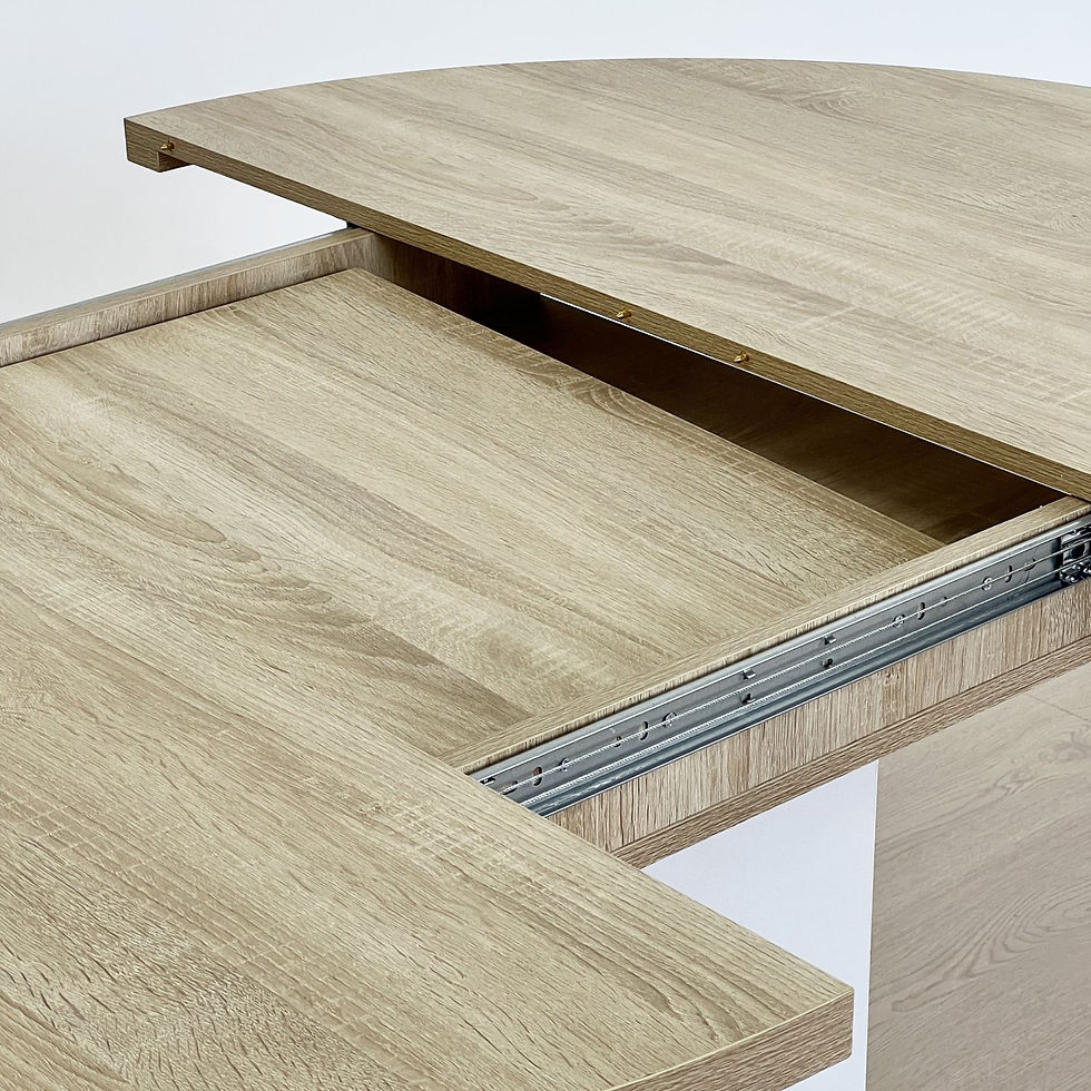 Thumbnail: Dining Table for Farmhouse Kitchen 59x43 Inch Expandable Oval Table Top with Rem