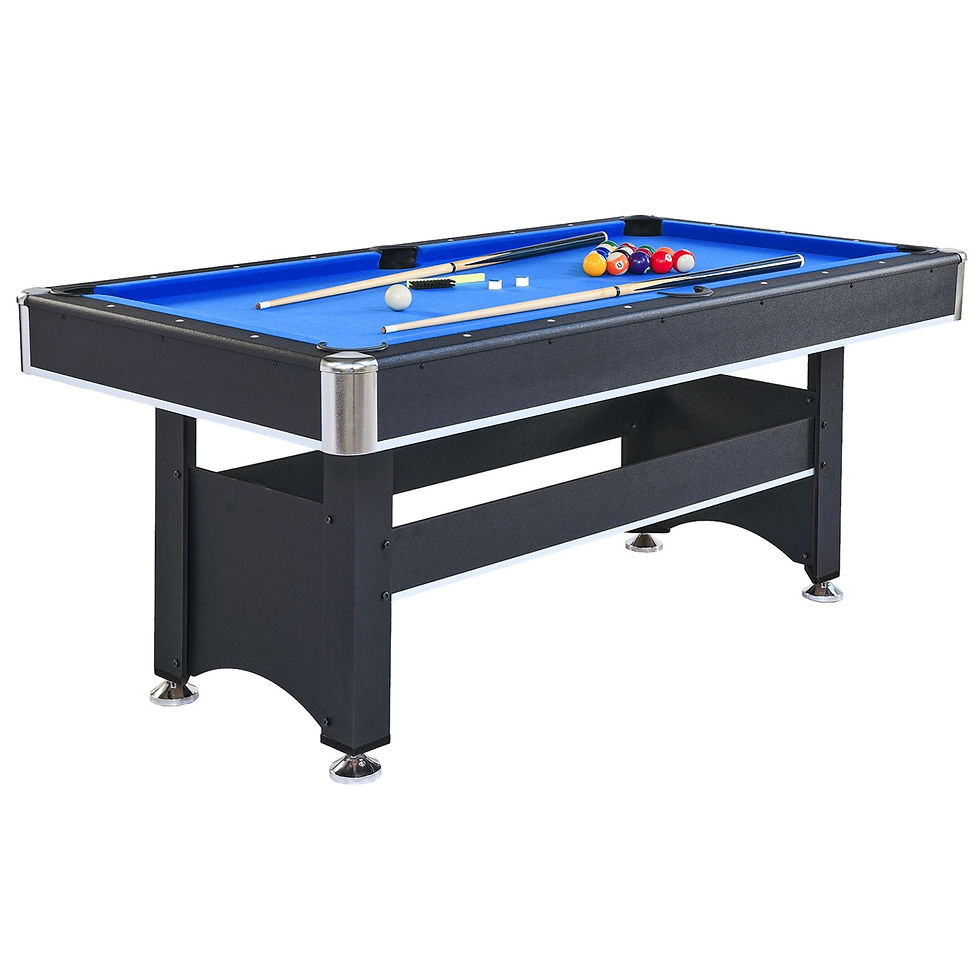 Thumbnail: 6-ft Pool Table with Table Tennis Top - Black with Blue Felt