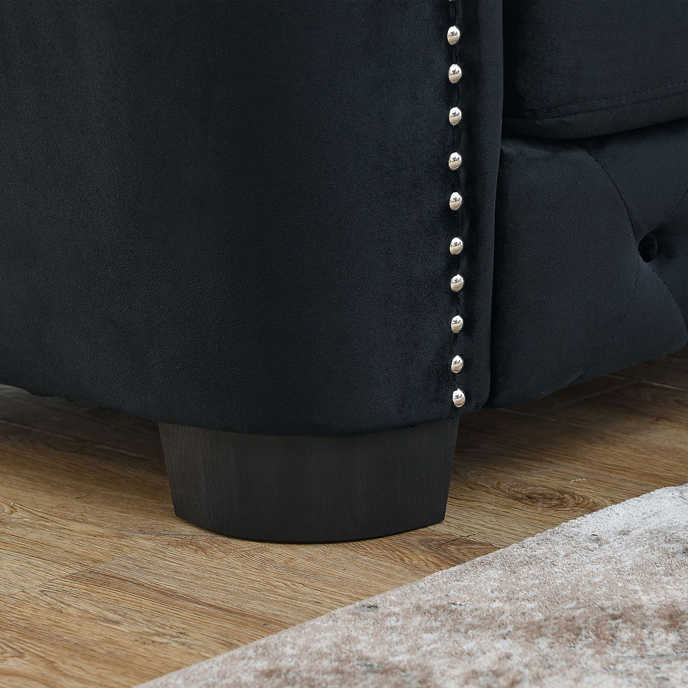 Thumbnail: 77-Inch Modern Chesterfield Velvet Sofa, 3-Seater Sofa, Upholstered Tufted Backr