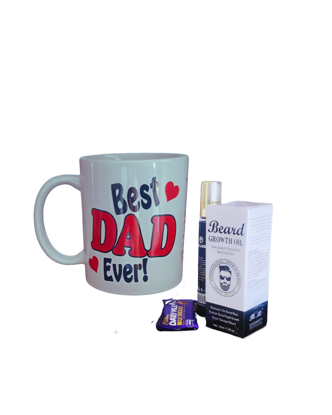 Best Dad Ever Gift Set – Mug, Beard Growth Oil, Mini Perfume & Chocolate