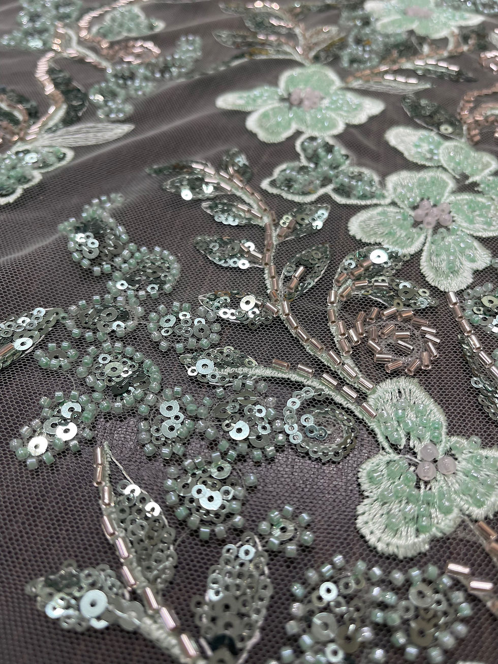 Miniatura: TUL BORDADO VERDE MENTA