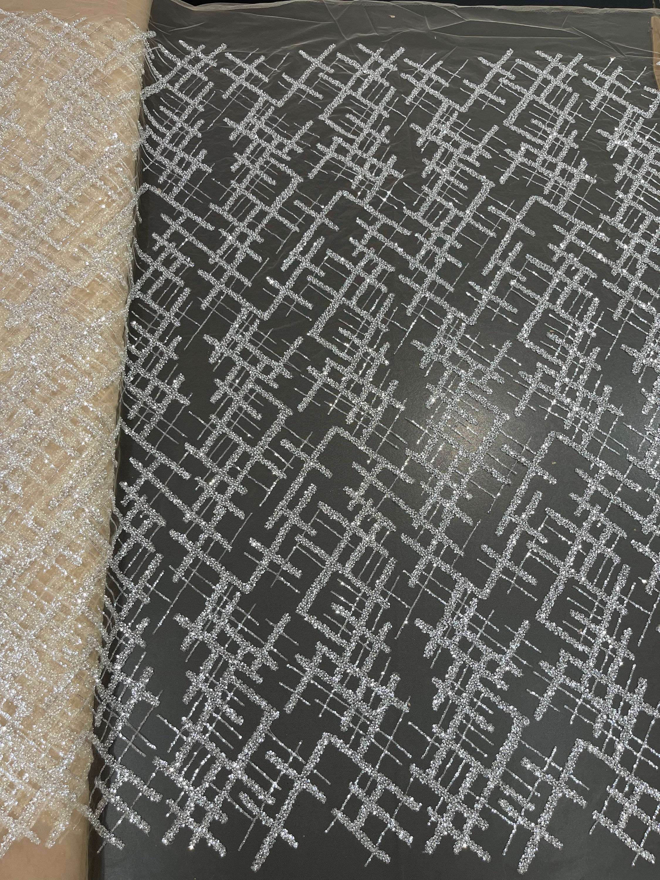 TUL BORDADO CHAMPAGNE