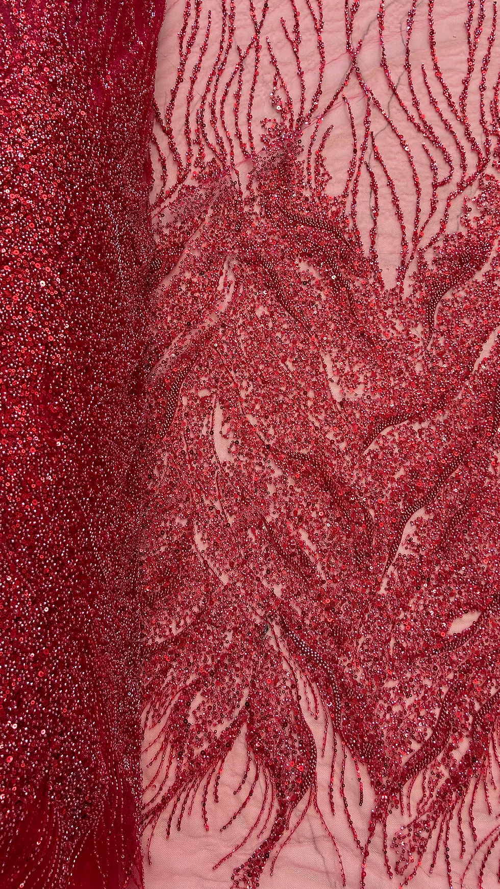Miniatura: TUL BORDADO ROJO QUEMADO