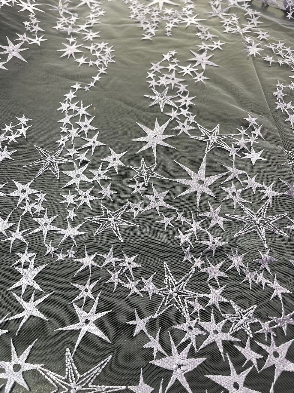 Miniatura: TUL BORDADO DE ESTRELLAS LILA