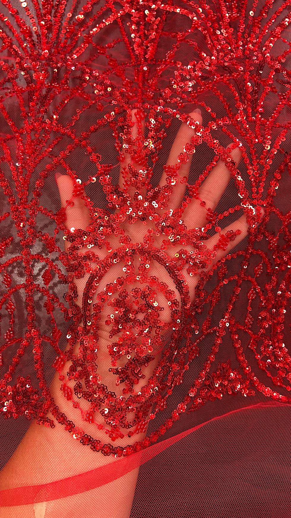 Miniatura: TUL BORDADO ROJO 
