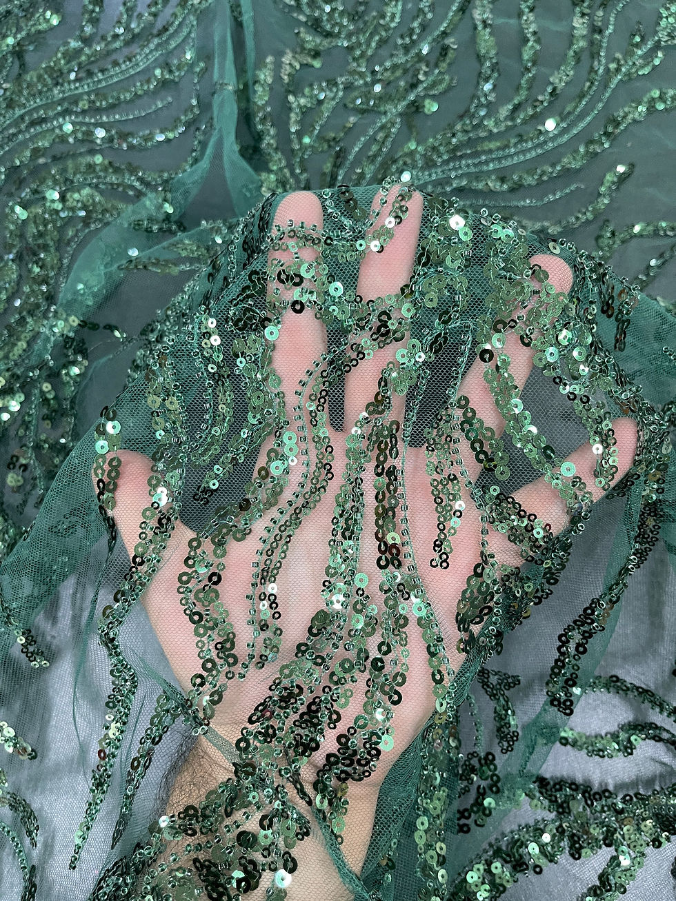 Miniatura: TUL BORDADO VERDE BOTELLA