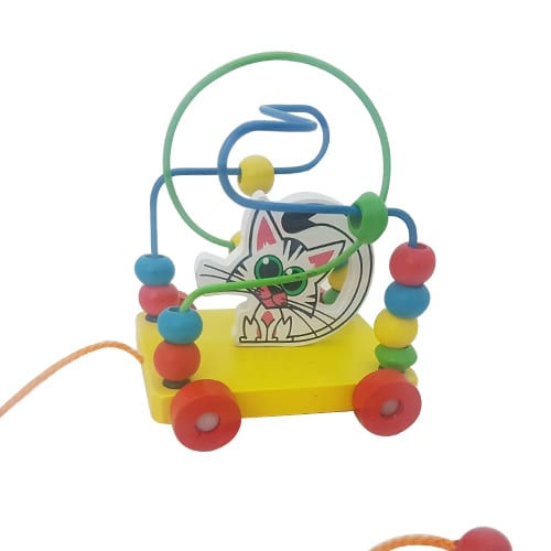 Thumbnail: Wooden Animal Bead Pull-Along – CAT