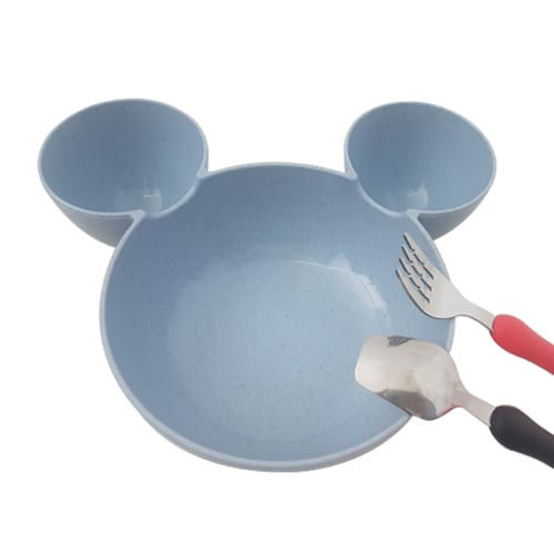 Mickey Mouse Plate & Cutlery Set – BLUISH GREY