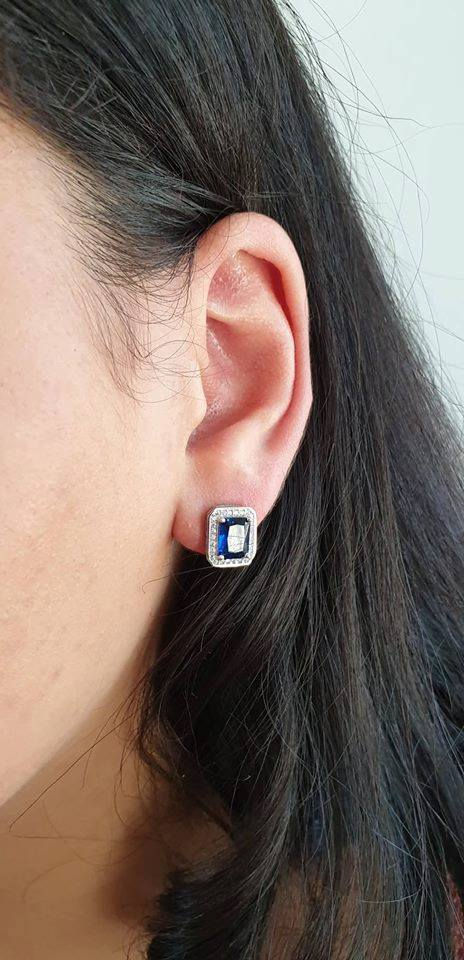 Thumbnail: Blue Sterling Silver Earings
