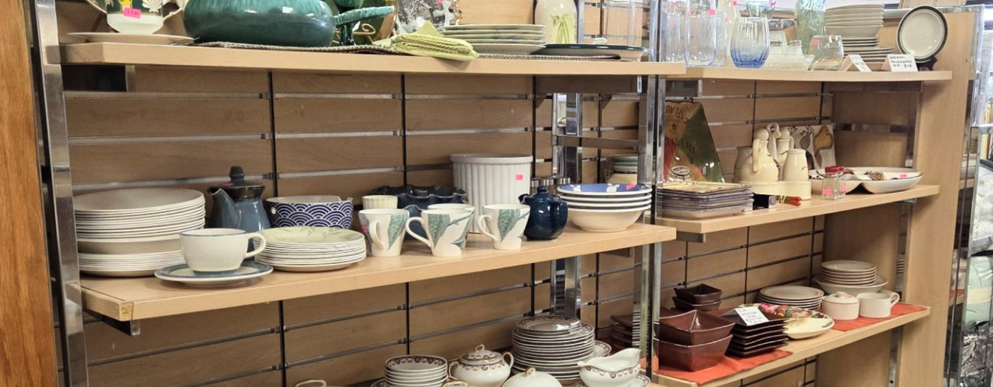 Household and kitchen items at VIM Thrift Store
