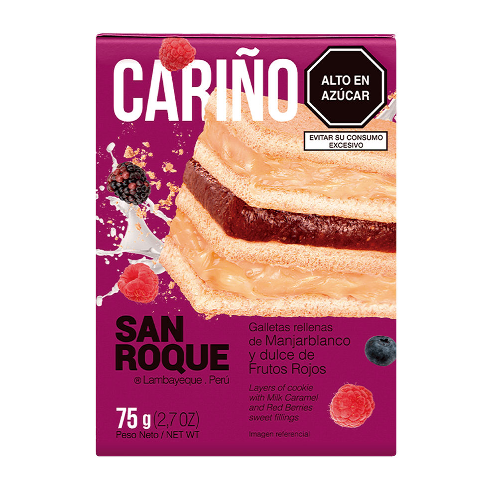 Porción de king kong de manjarblanco y dulce de frutos rojos