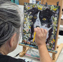 Casual Class - pet dog acrylic painting
