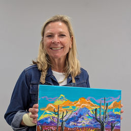 Casual Class - desert scene abstract acrylic painting