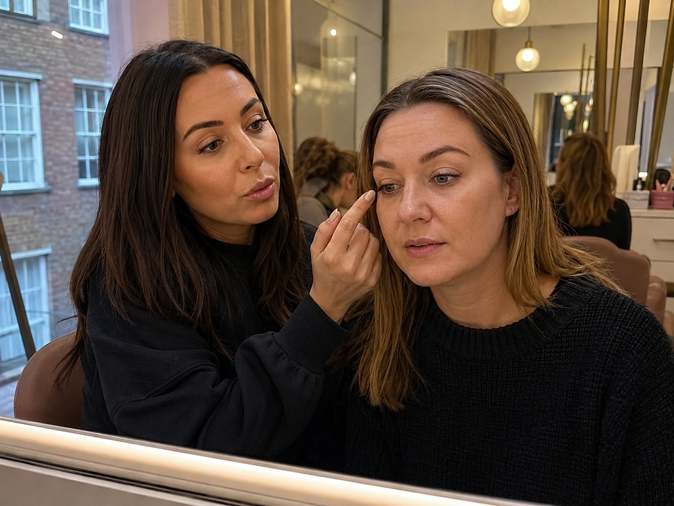 Lash mapping tools and hand-drawn lash map plans for different eye-shape styling options.