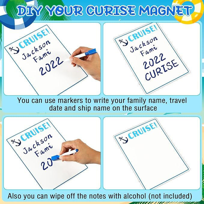 Thumbnail: 2 Pcs Magnet White Board for Cruise Door with 4 pc Erasable Marker