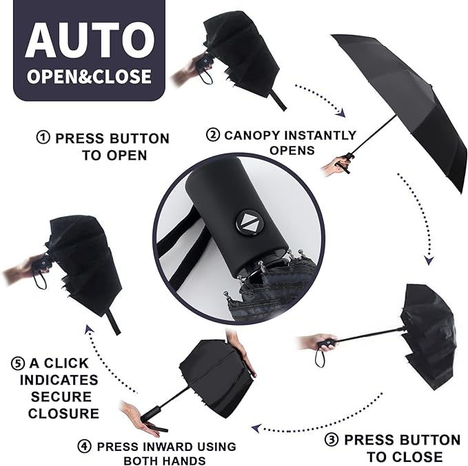 Thumbnail: Travel Umbrella Windproof Automatic Umbrellas Small Compact