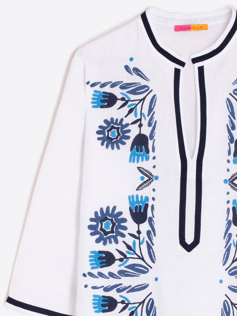 Thumbnail: Kaftan Diletta Dress Linen Blanco