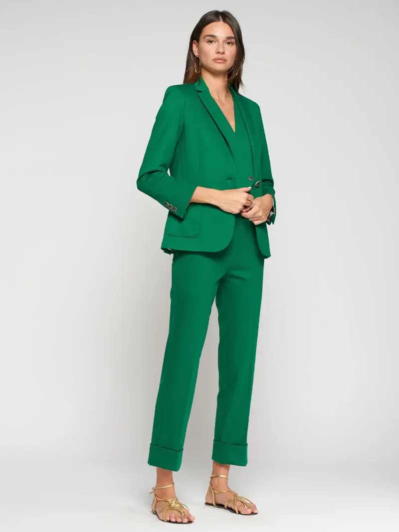 Harlow Green Cotton Blazer