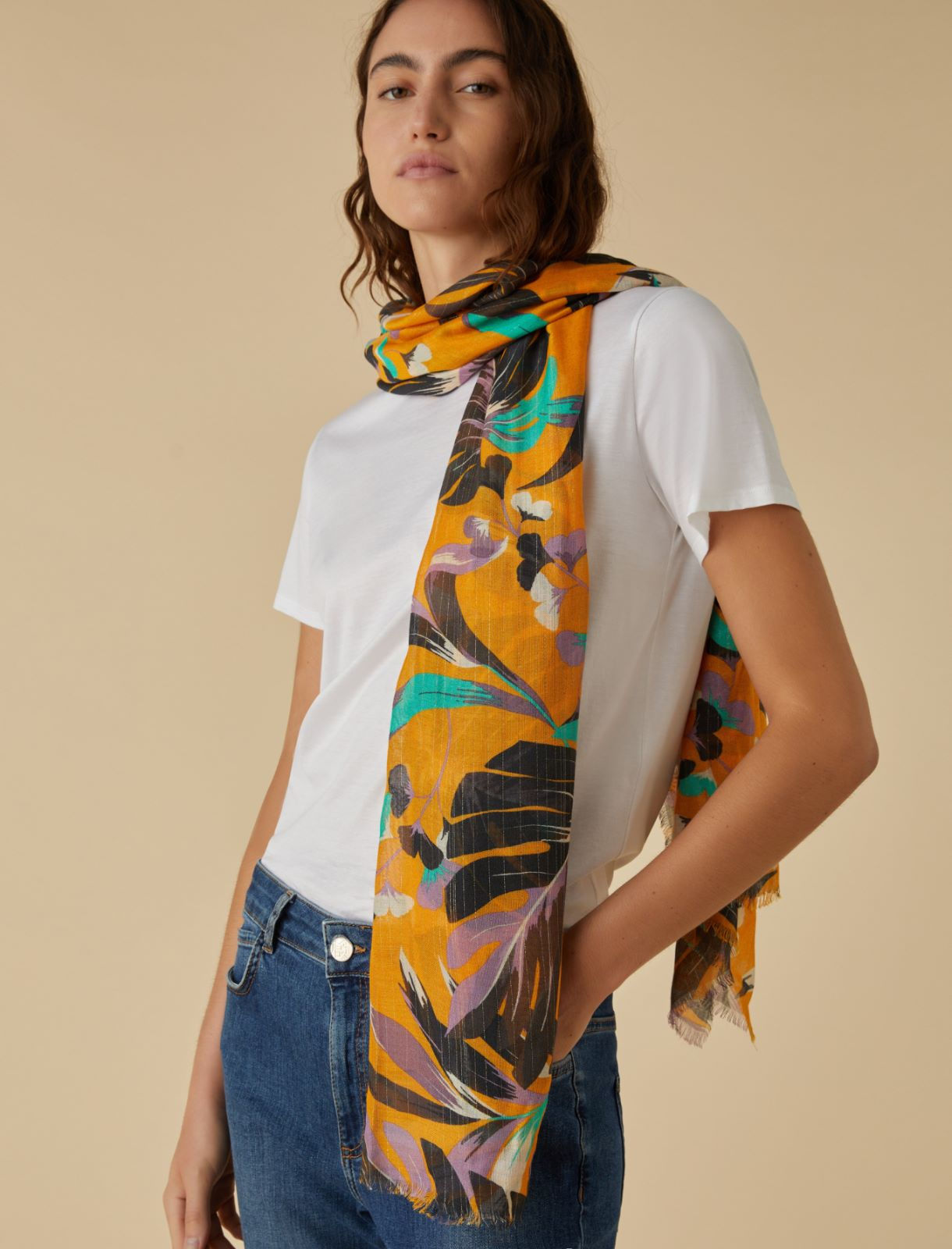 Kaki Patterned Stole