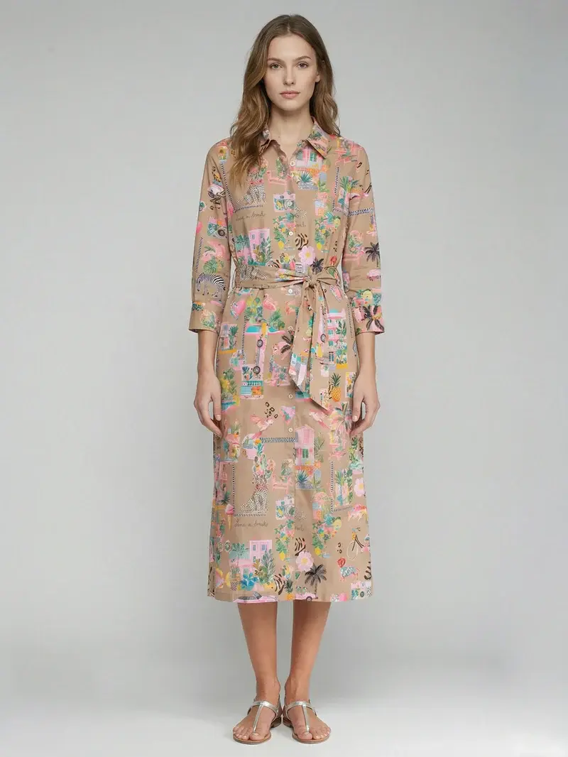 Tina California Printed Shirt Dress